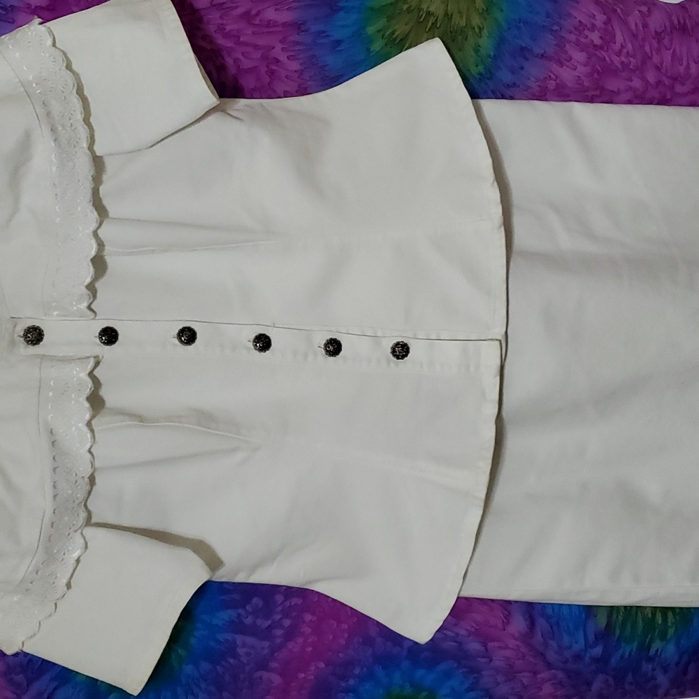 White 2pc Jean pencil skirt suit